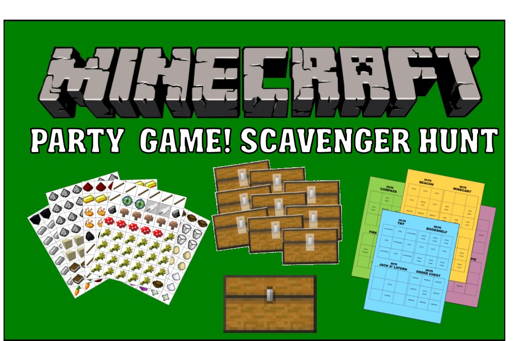 Minecraft Party Game Printable Scavenger Hunt 