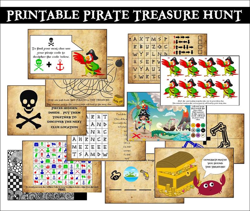 Printable Pirate Party Treasure Hunt 