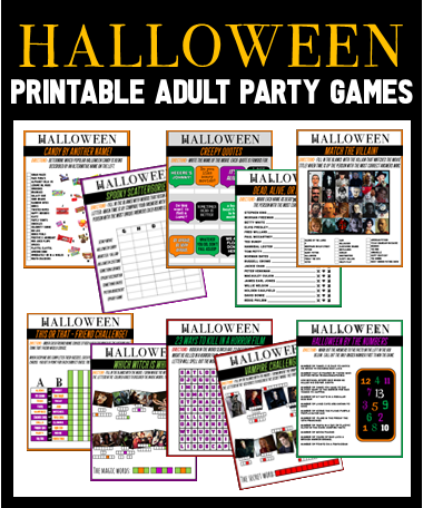 Printable Halloween Party Games for Adults! Print & Play No Stress!