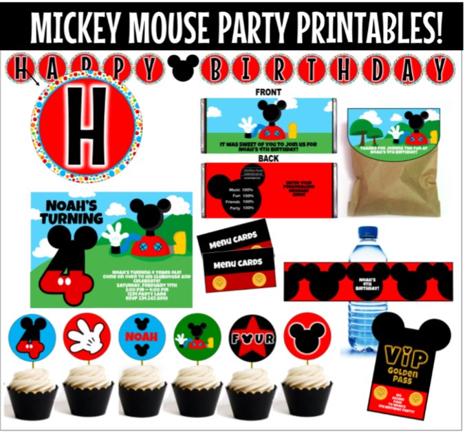 DIY Mickey Mouse Themed Birthday Party - with free printables!  Mickey  mouse themed birthday party, Mickey mouse clubhouse birthday party, Mickey  birthday party