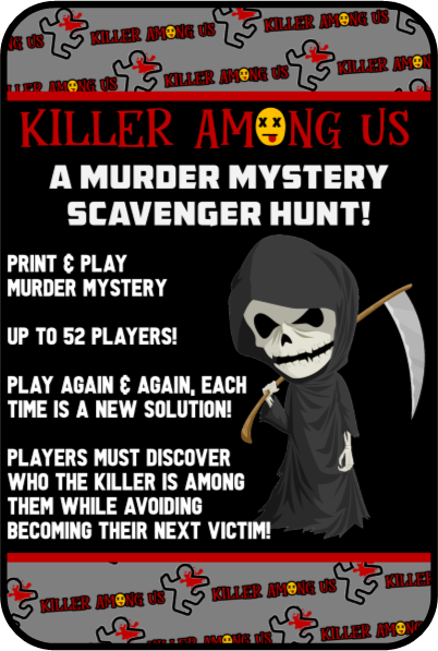 killer among us a murder mystery scavenger hunt game download now