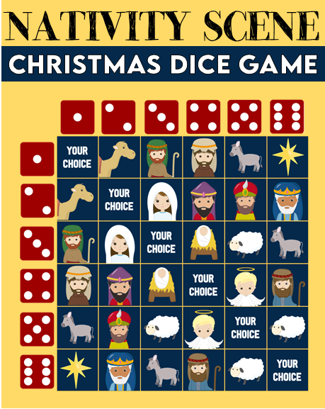 Christmas Dice Game Printable | Roll The Dice Gift Exchange Game